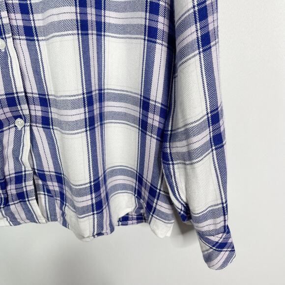 Rails Small S White Blue Plaid Button Down Shirt Long Sleeve Sapphire Lilac - Picture 3 of 8